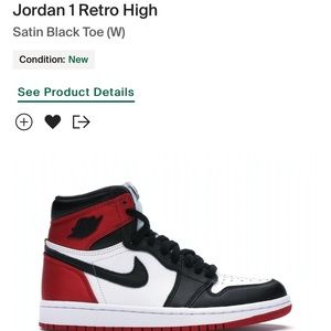 Jordan 1 Retro High
Satin Black Toe